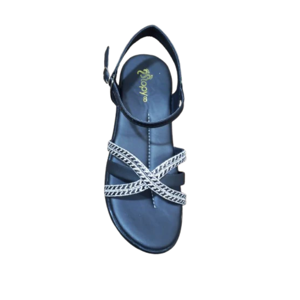 Chic Cross-Strap Flat Sandals
