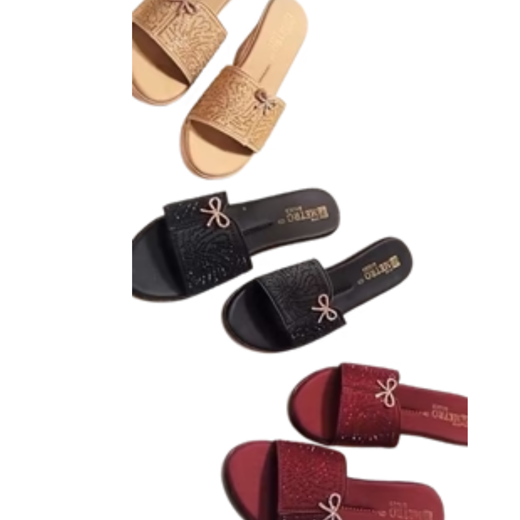 Metro Women’s Embellished Bow Slide Sandals