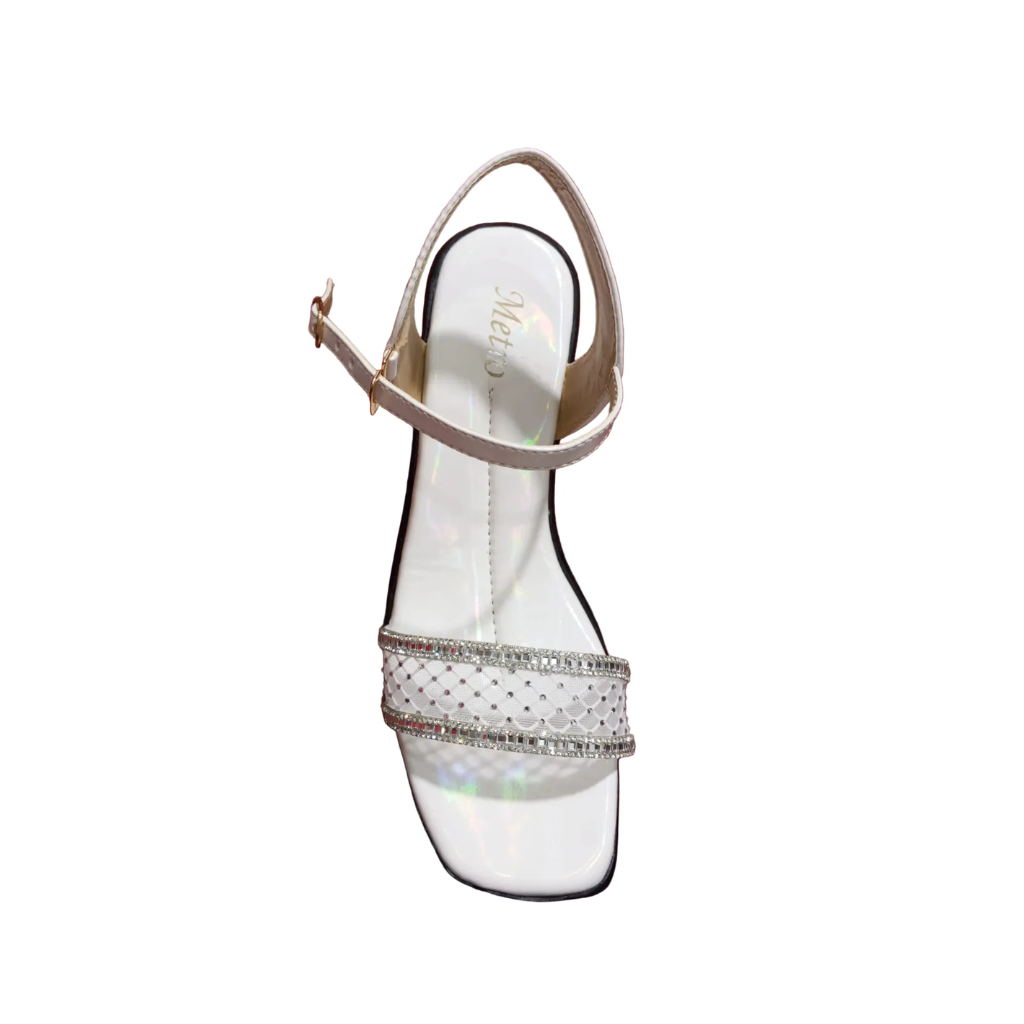 Elegant Embellished Block Heel Sandals – Chic Evening Footwear