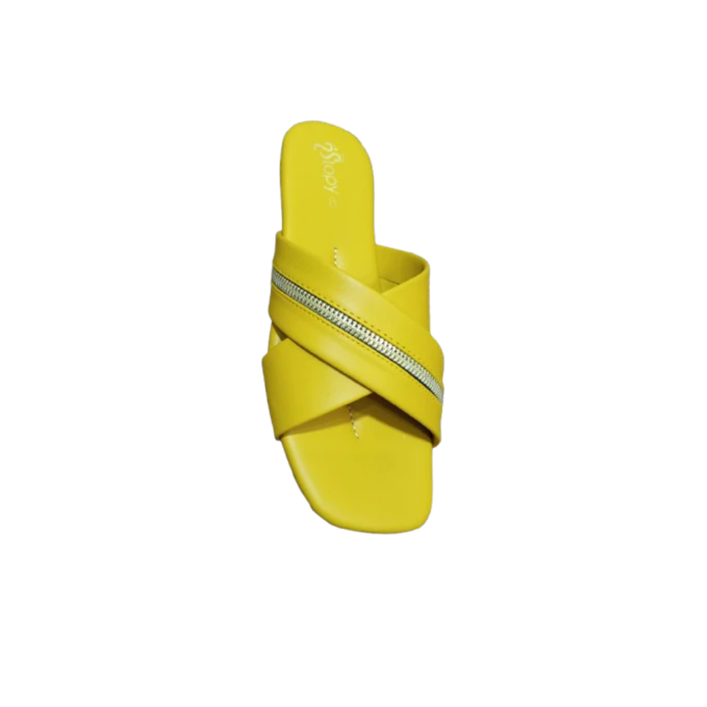 Trendy Cross-Strap Zipper Slides