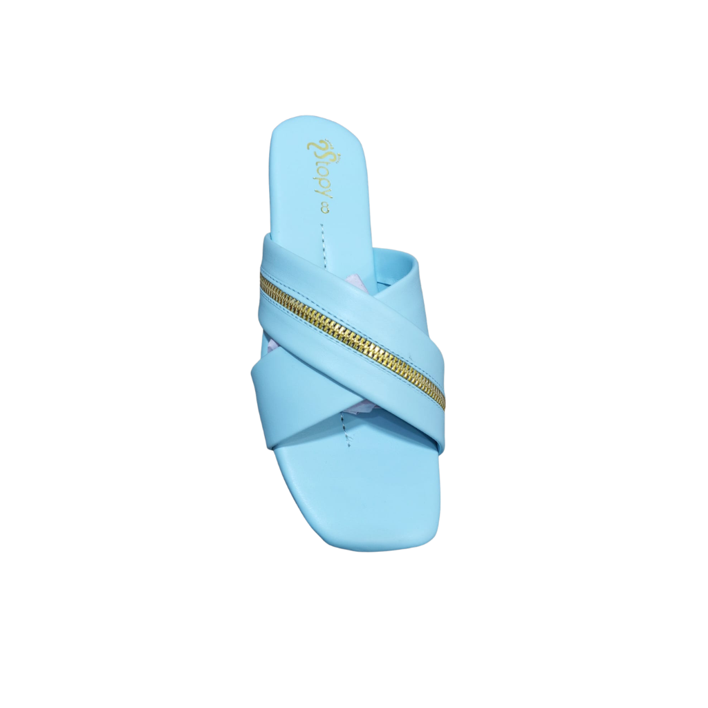 Trendy Cross-Strap Zipper Slides